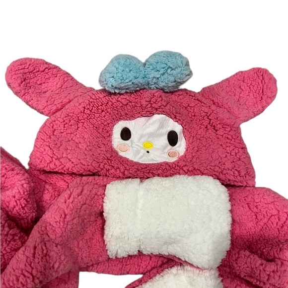 Sanrio Bright Pink My Melody Sherpa Hat Scarf Mitten Combo One Size - Picture 4 of 4